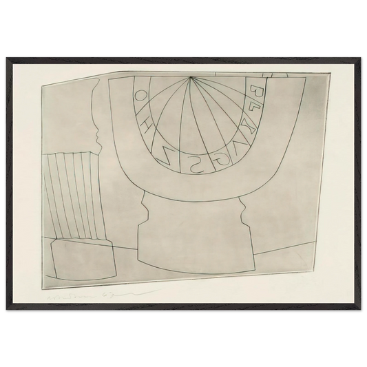 Turkish sundial  column - 1967 - Ben Nicholson 70x100 cm / 28x40 inches Framed Art Print – Black Wooden Frame