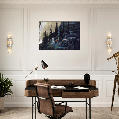 Black Spruce - Eyvind Earle Brushed Aluminum Print - 70x100 cm / 28x40 inches | Eyvind Earle Aluminum Print | Eyvind Earle Prints
