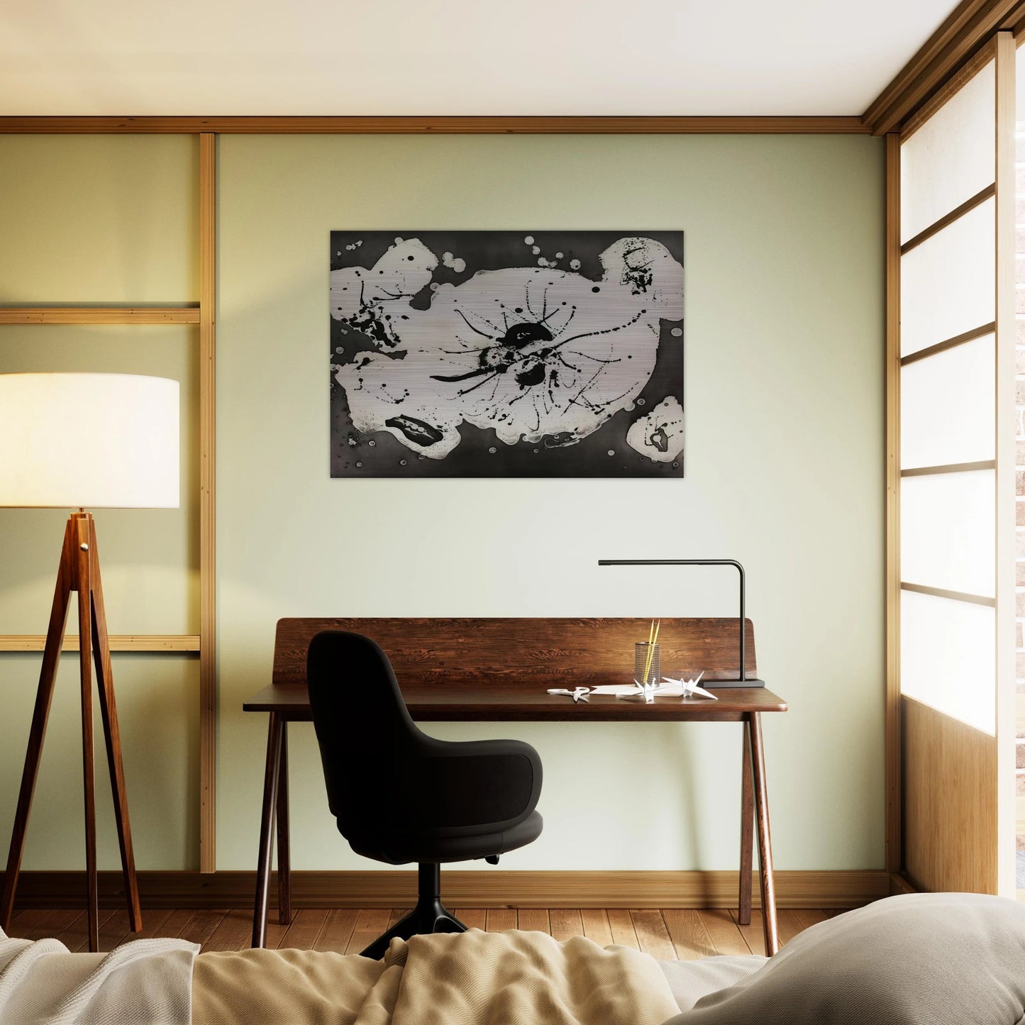 Black Smudge - Sam Francis Brushed Aluminum Print - 70x100 cm / 28x40 inches | Sam Francis Aluminum Print | Sam Francis Prints