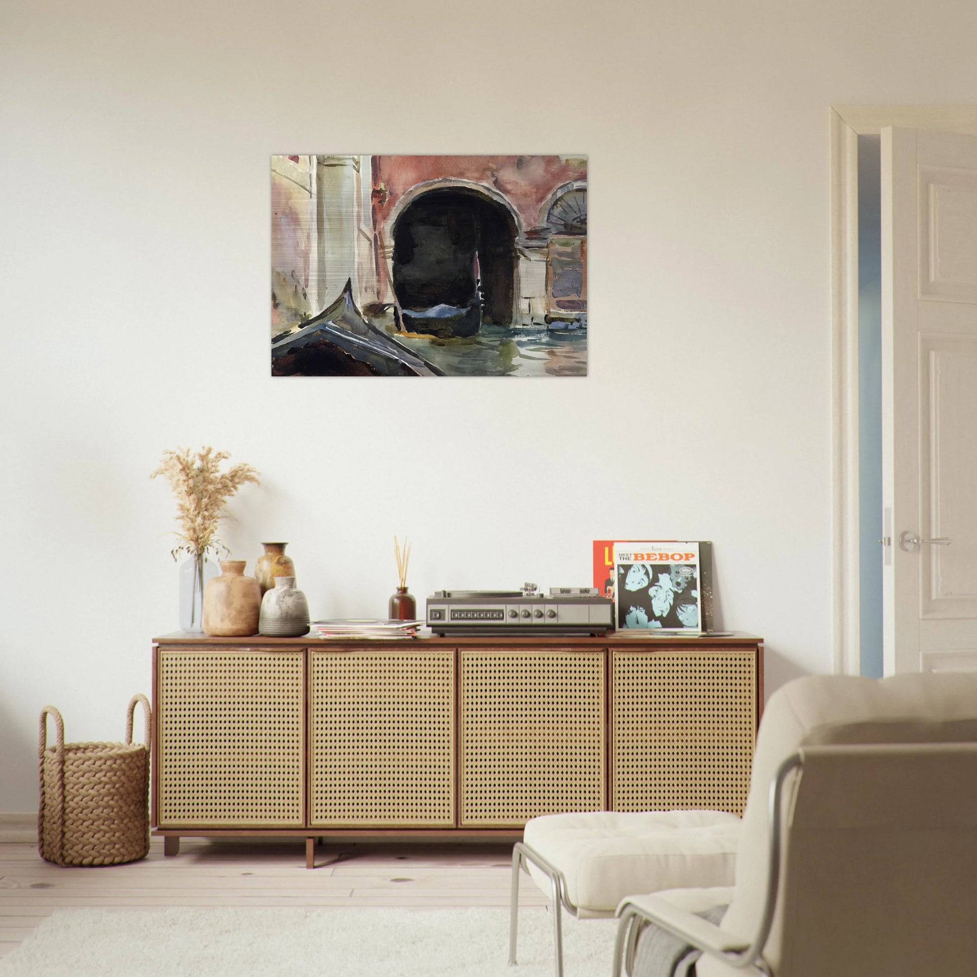 Venetian Canal - John Singer Sargent Brushed Aluminum Print - 70x100 cm / 28x40 inches | John Singer Sargent Aluminum Print | John Singer Sargent Prints