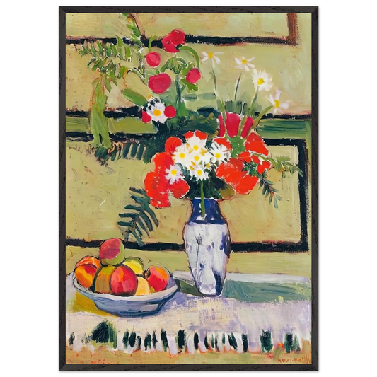 FLOWERS AND FRUIT 1909 - Henri Matisse 70x100 cm / 28x40 inches Framed Art Print – Black Wooden Frame