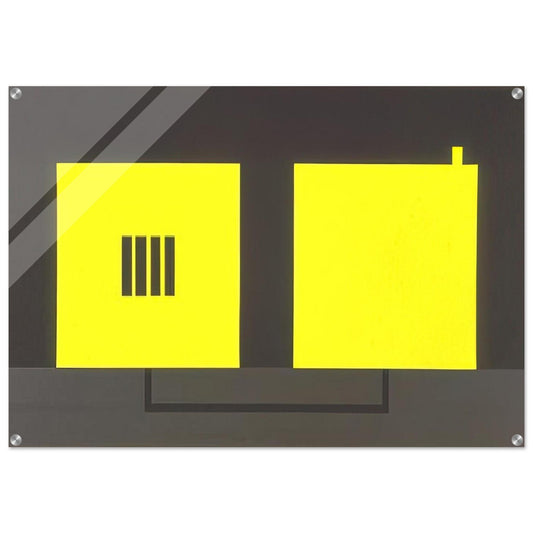 Prison  Cell with Smokestack  Conduit - 1985 - Peter Halley Acrylic Print - 70x100 cm / 28x40″ inches | Peter Halley Wall Art | Peter Halley Prints