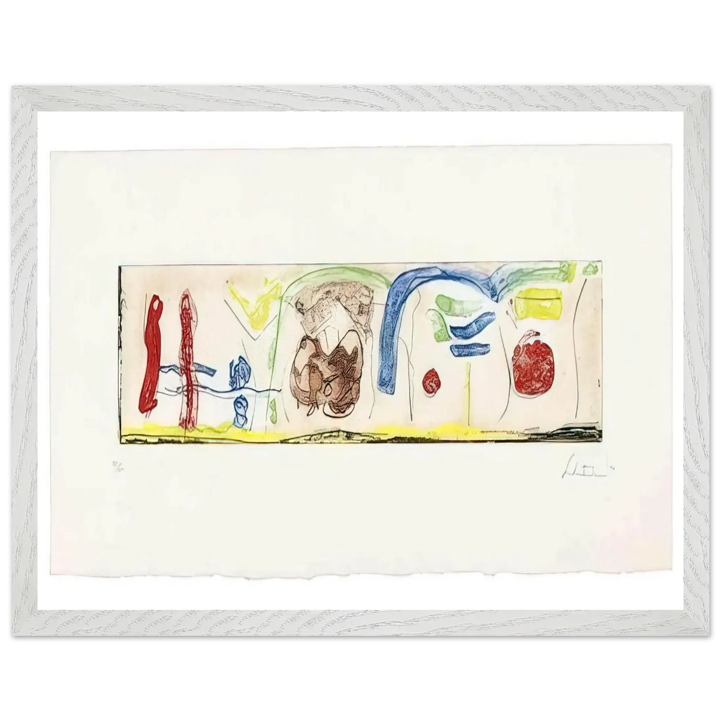 Helen Frankenthaler - Bridges - 1996 Wall art - 70x100 cm / 28x40 Inches - Premium Wooden Framed Poster With Fine Art Paper - Black frame