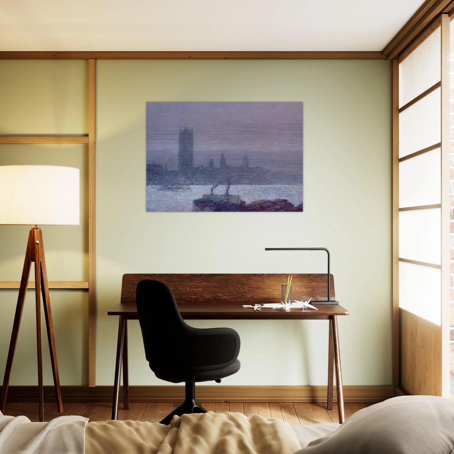 Houses of Parliament, Early Evening - Childe Hassam Brushed Aluminum Print - 70x100 cm / 28x40 inches | Childe Hassam Aluminum Print | Childe Hassam Prints