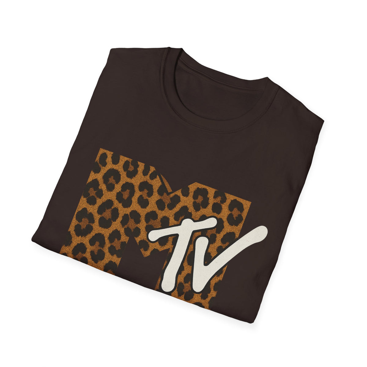 T-shirt graphique rétro MTV imprimé léopard vintage Télé musique Années 80 90 Tee-shirt de groupe unisexe Chemise rock imprimé animal