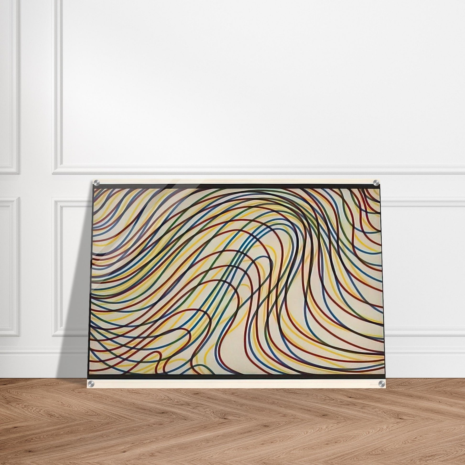 Wavy Lines with Black Border - Sol LeWitt Acrylic Print - 70x100 cm / 28x40″ inches