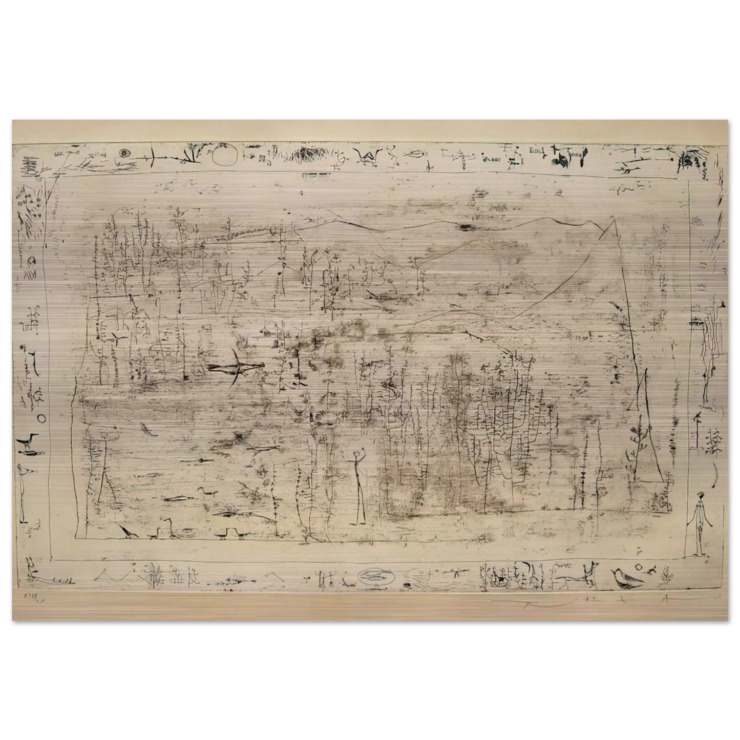 FLORA AND FAUNA 1951 - Zao Wou-Ki Brushed Aluminum Print - 70x100 cm / 28x40 inches | Zao Wou-Ki Aluminum Print | Zao Wou-Ki Prints