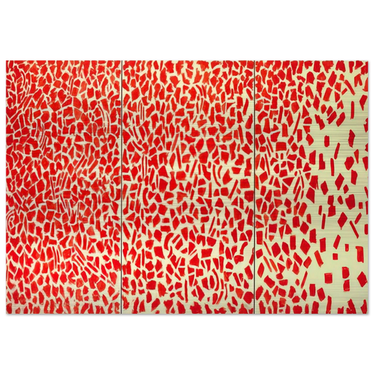 RED AZALEAS SINGING AND DANCING ROCK AND ROLL MUSIC 1976 - Alma Woodsey Thomas Brushed Aluminum Print - 70x100 cm / 28x40 inches | Alma Woodsey Thomas Aluminum Print | Alma Woodsey Thomas Prints