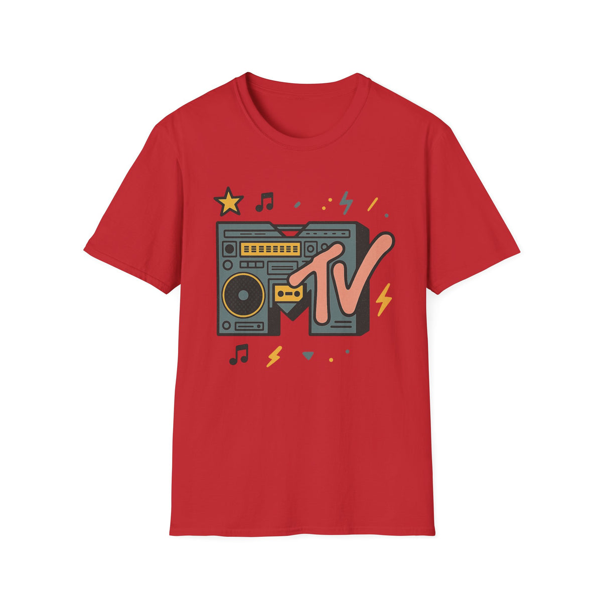 T-shirt graphique rétro MTV vintage imprimé léopard musical années 80 90 années nostalgiques unisexe shirt de groupe style rock imprimé animal