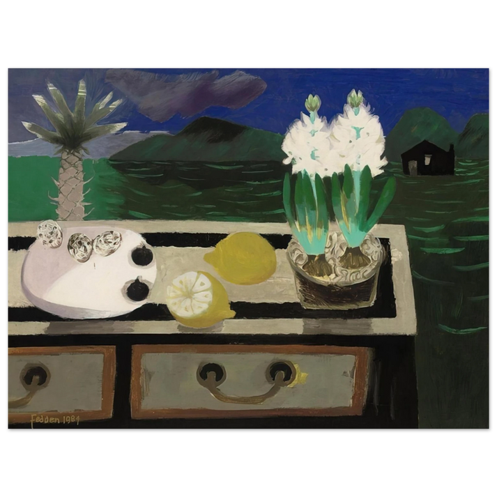 Mary Fedden - The White Hyacinth - 1984  75x100 cm / 30x40inches Fine Art Poster
