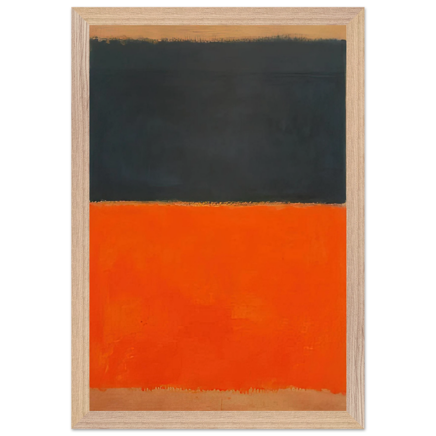 Mark Rothko - Green and Tangerine on Red - 1956 Wall Art - 21x29.7 cm / 8x12" - Premium Wooden Framed Poster With Fine Art Paper-canvas - Black frame
