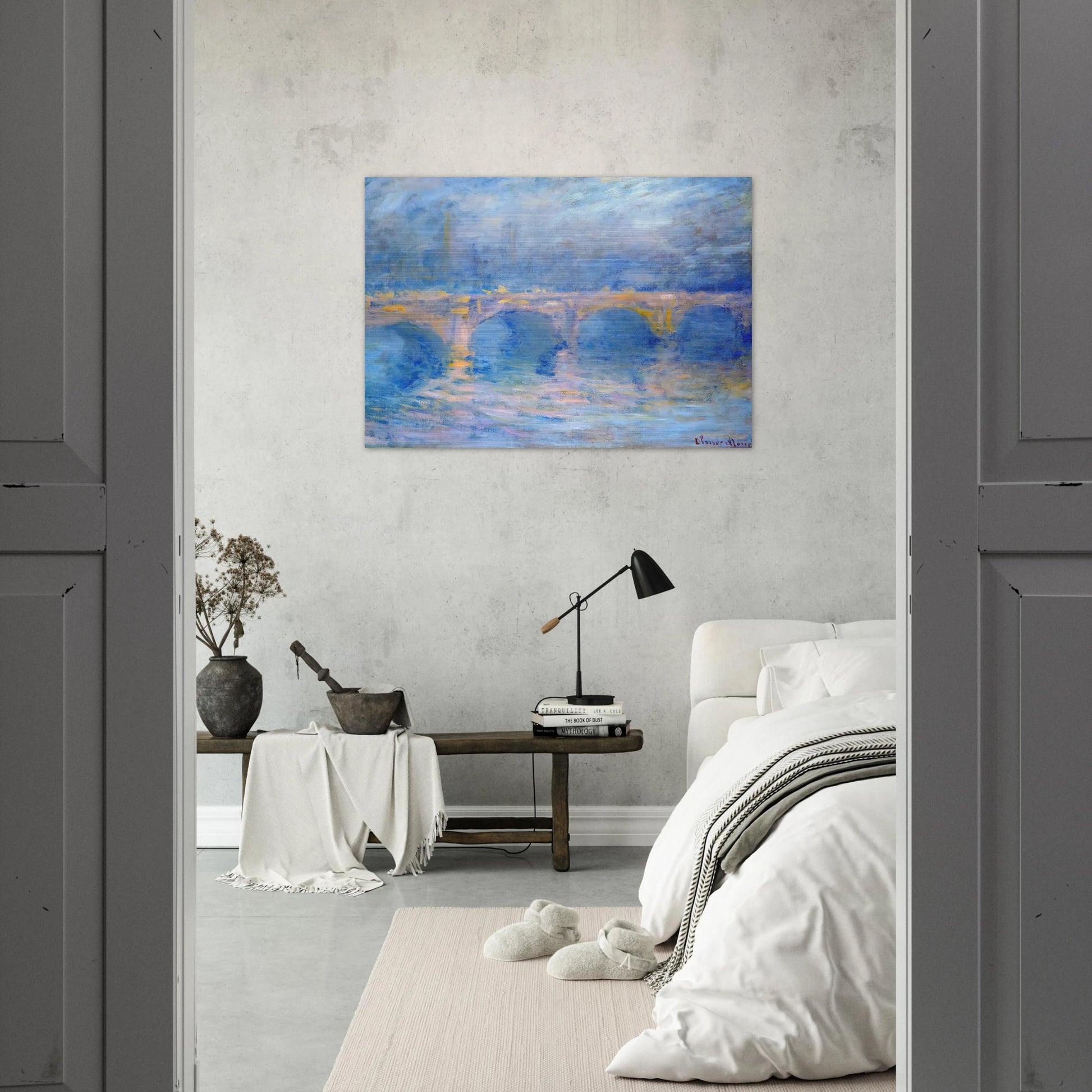 Waterloo Bridge at Sunset, Pink Effect - claude monet Brushed Aluminum Print - 70x100 cm / 28x40 inches | claude monet Aluminum Print | claude monet Prints