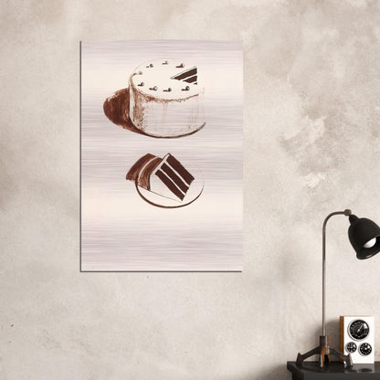 Chocolate Cake - 1971 - Wayne Thiebaud Brushed Aluminum Print - 70x100 cm / 28x40 inches | Wayne Thiebaud Aluminum Print | Wayne Thiebaud Prints