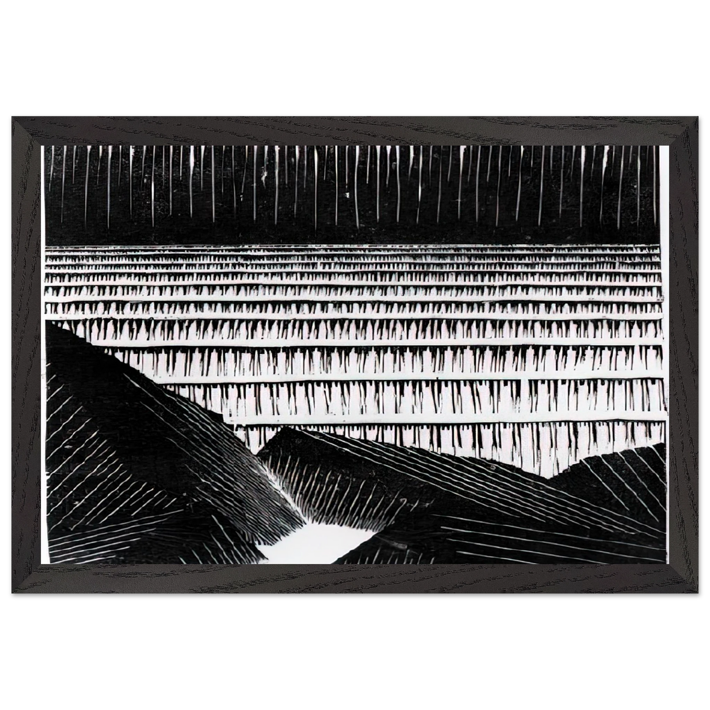MC Escher - ESCHER (4) Wall Art - 21x29.7 cm / 8x12" - Premium Wooden Framed Poster With Fine Art Paper-canvas - Wood frame
