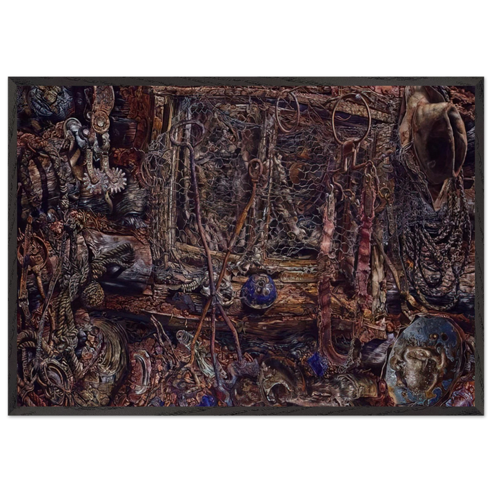 THE RUSTLERS 1962 - Ivan Albright 70x100 cm / 28x40 inches Framed Art Print – Black Wooden Frame