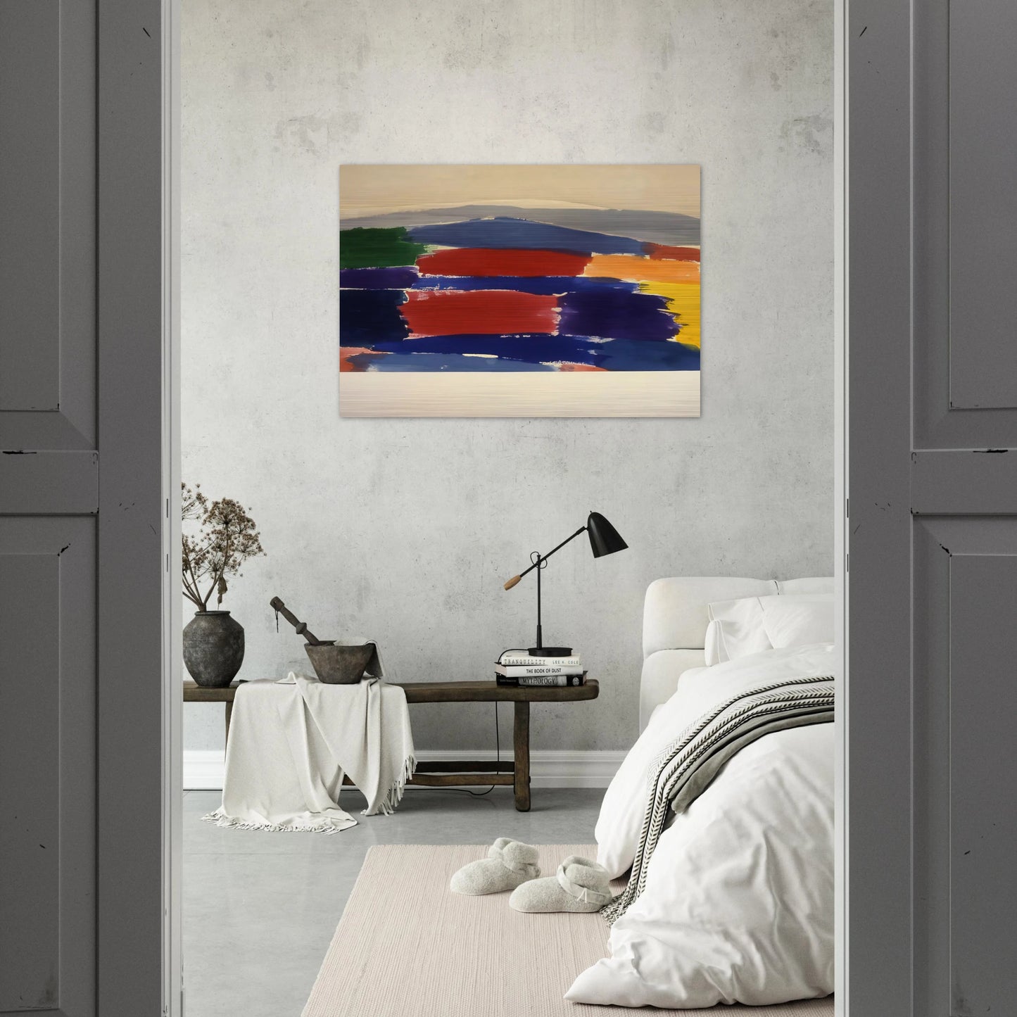 Village In The Moon - 1985 - Ronnie Landfield Brushed Aluminum Print - 70x100 cm / 28x40 inches | Ronnie Landfield Aluminum Print | Ronnie Landfield Prints