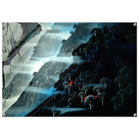 Coastline Fogl - Eyvind Earle Acrylic Print - 70x100 cm / 28x40″ inches