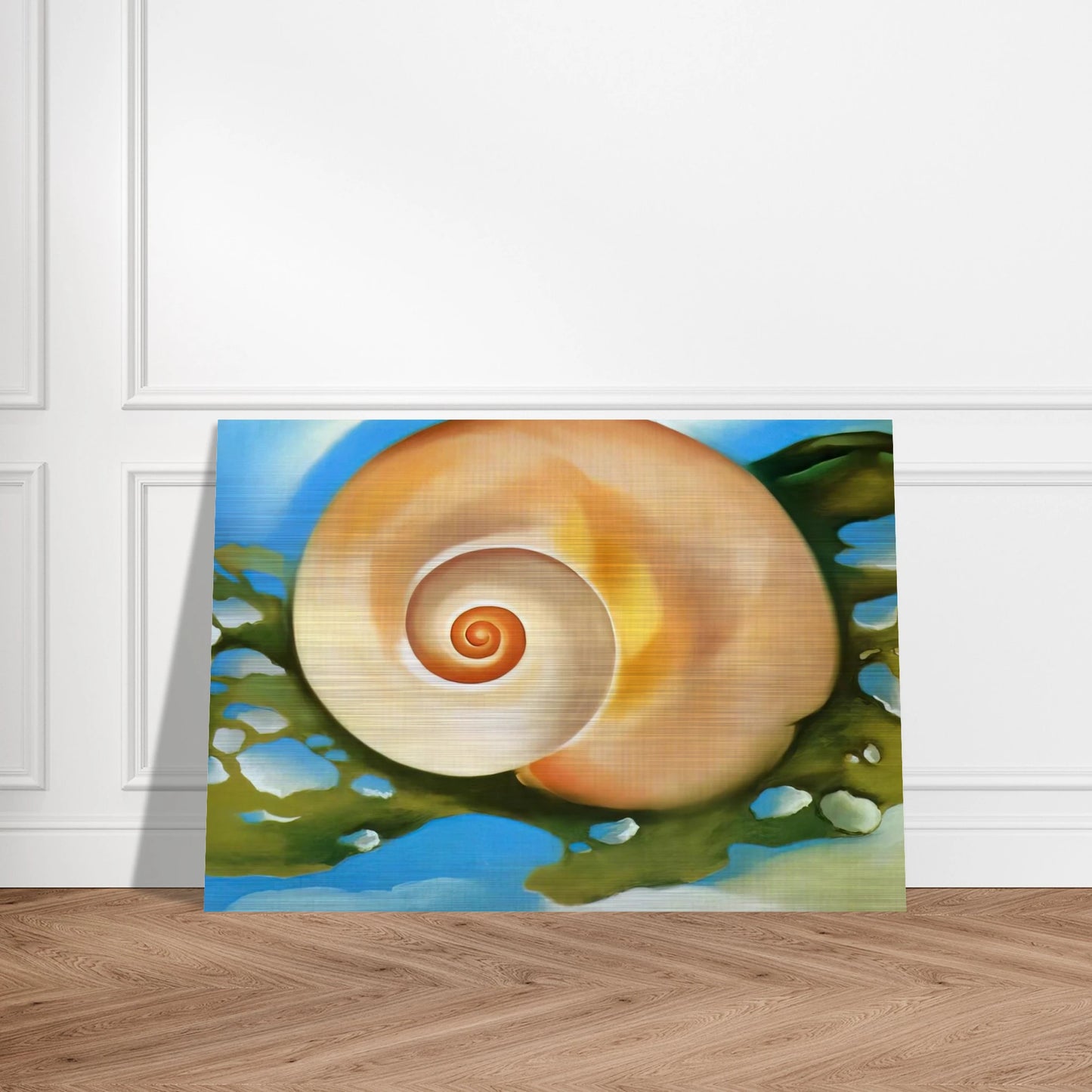 Pink Shell with Seaweed - Georgia O'Keeffe Brushed Aluminum Print - 70x100 cm / 28x40 inches | Georgia O'Keeffe Aluminum Print | Georgia O'Keeffe Prints