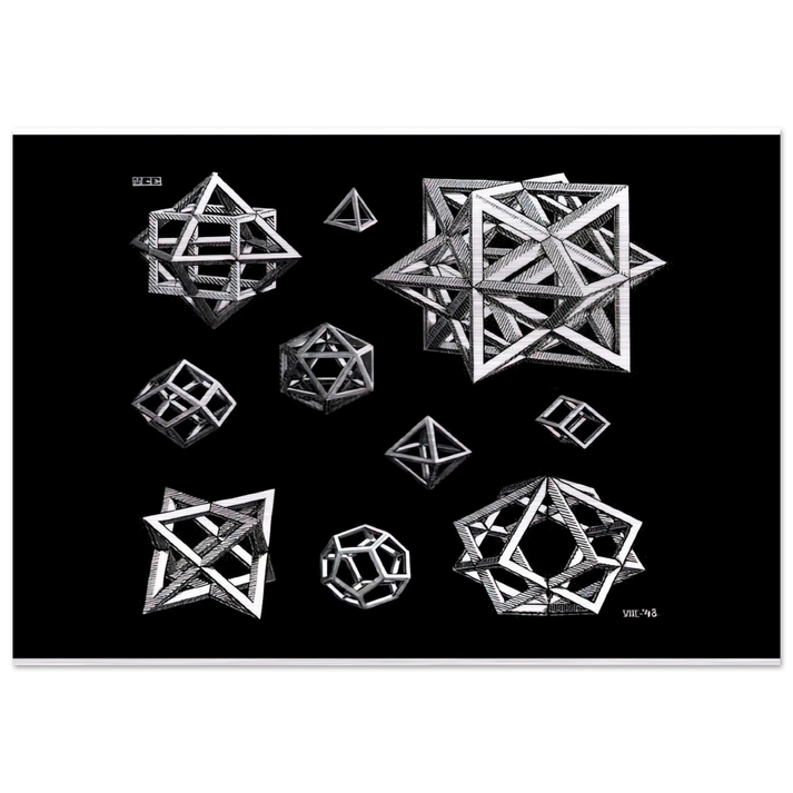 STUDY FOR STARS - MC Escher Brushed Aluminum Print - 70x100 cm / 28x40 inches | MC Escher Aluminum Print | MC Escher Prints