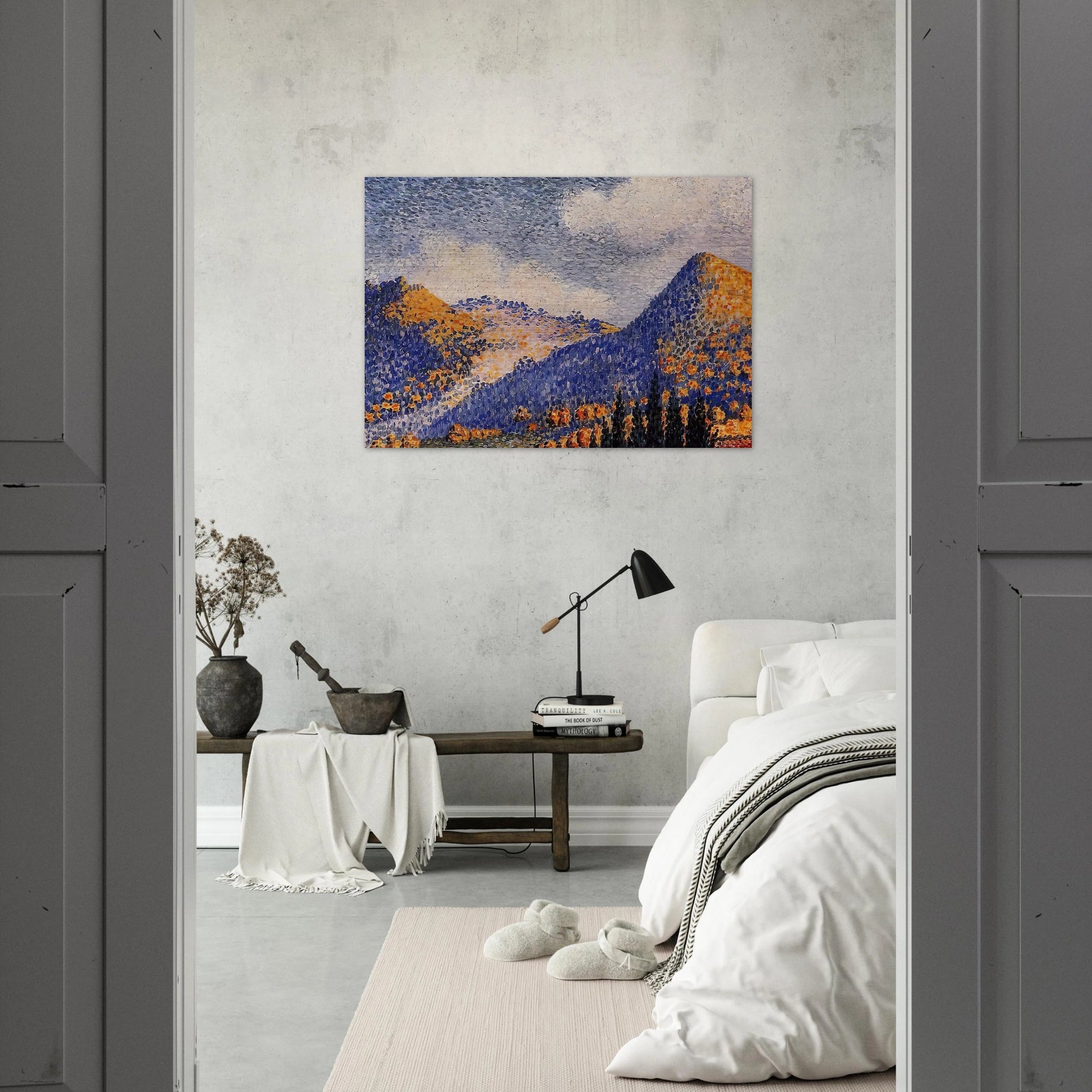 Landscape, the Little Maresque Mountains - Henri-Edmond Cross Brushed Aluminum Print - 70x100 cm / 28x40 inches | Henri-Edmond Cross Aluminum Print | Henri-Edmond Cross Prints