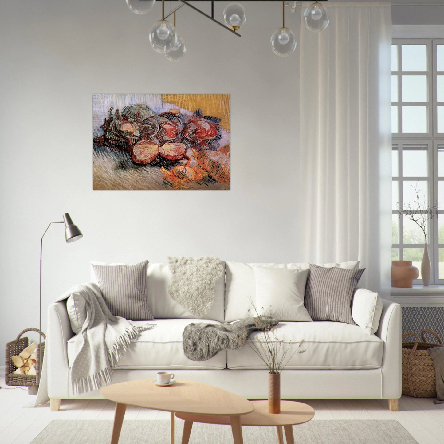 Still Life with Red Cabbages and Onions - Vincent van Gogh Brushed Aluminum Print - 70x100 cm / 28x40 inches | Vincent van Gogh Aluminum Print | Vincent van Gogh Prints