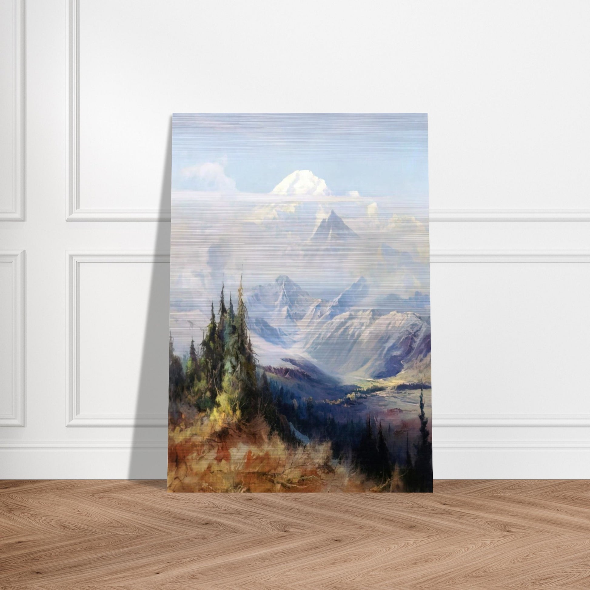 Mount McKinley in Mist - Romanticism - Sydney Laurence Brushed Aluminum Print - 70x100 cm / 28x40 inches | Sydney Laurence Aluminum Print | Sydney Laurence Prints