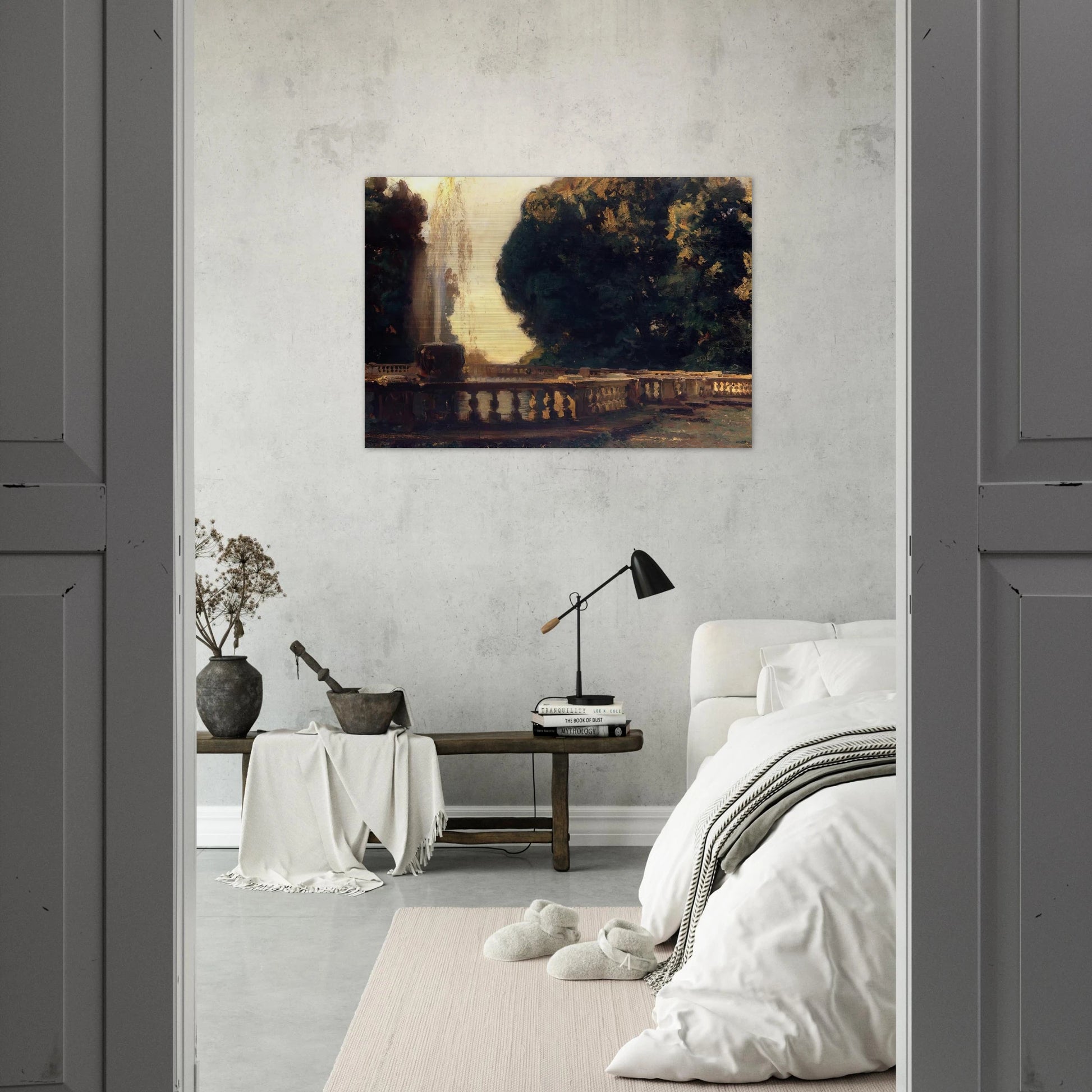 Villa Torlonia, Fountain - John Singer Sargent Brushed Aluminum Print - 70x100 cm / 28x40 inches | John Singer Sargent Aluminum Print | John Singer Sargent Prints