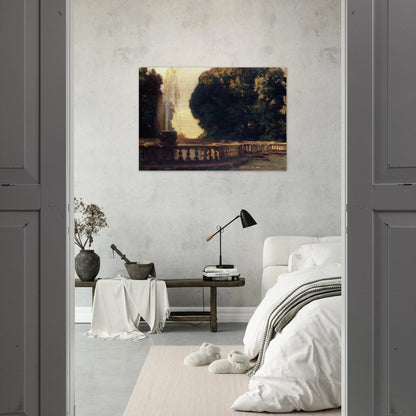Villa Torlonia, Fountain - John Singer Sargent Brushed Aluminum Print - 70x100 cm / 28x40 inches | John Singer Sargent Aluminum Print | John Singer Sargent Prints