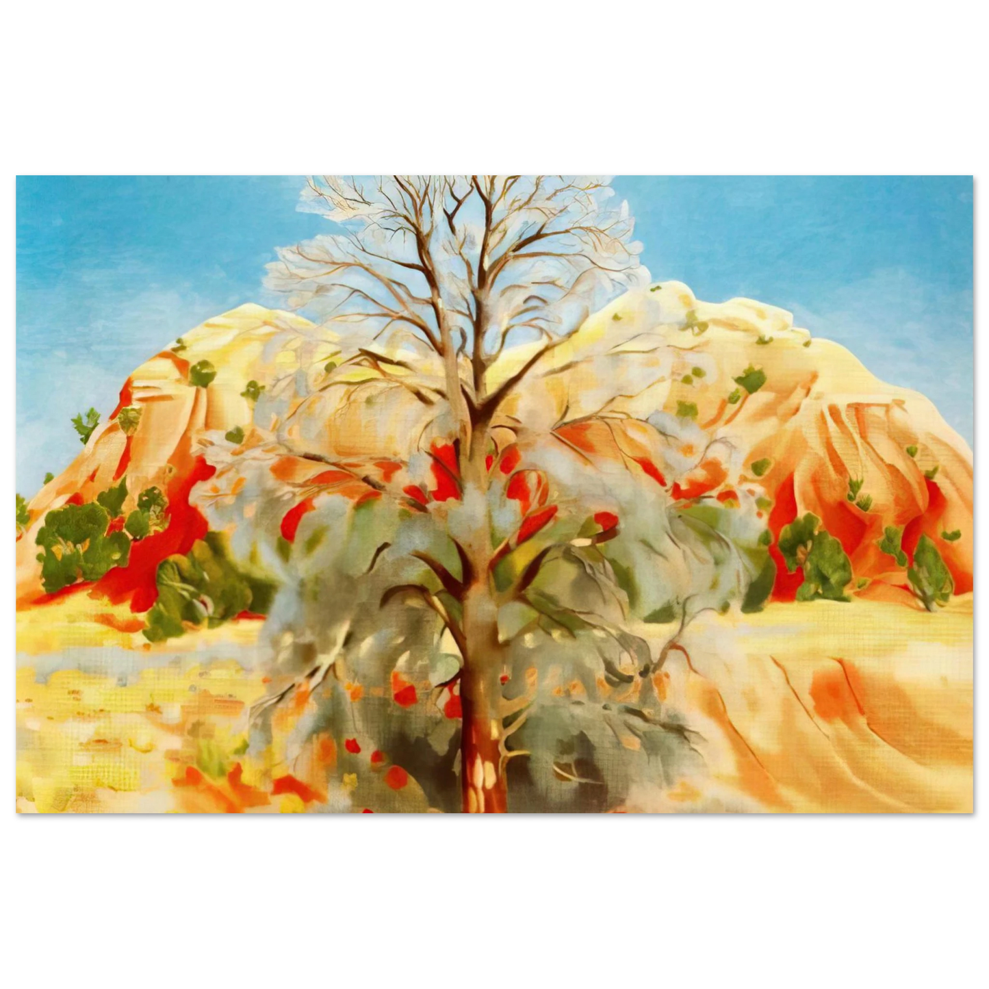 Georgia O'Keeffe - Dead Tree with Pink Hill Fine Art Poster