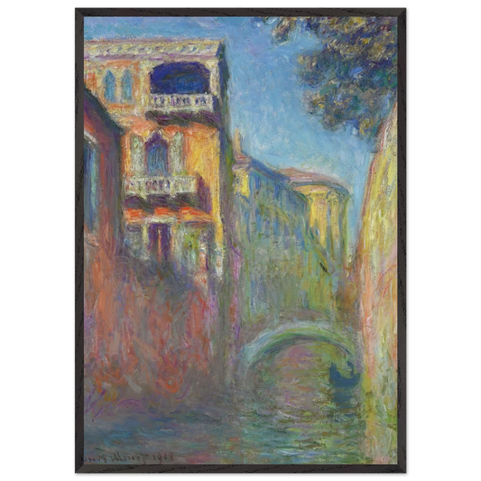Venice Rio de Santa Salute - claude monet 70x100 cm / 28x40 inches Framed Art Print – Black Wooden Frame