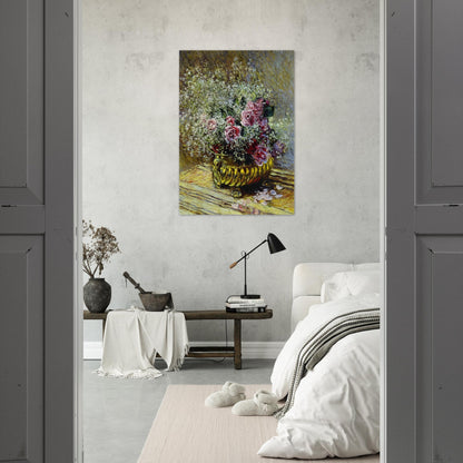 Flowers in a Pot - claude monet Brushed Aluminum Print - 70x100 cm / 28x40 inches | claude monet Aluminum Print | claude monet Prints