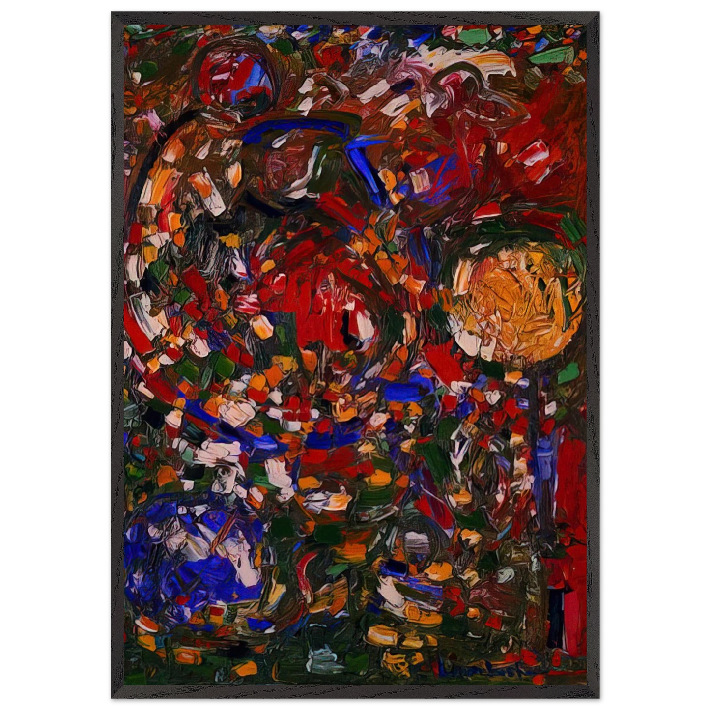 The Garden - Hans Hofmann 70x100 cm / 28x40 inches Framed Art Print – Black Wooden Frame