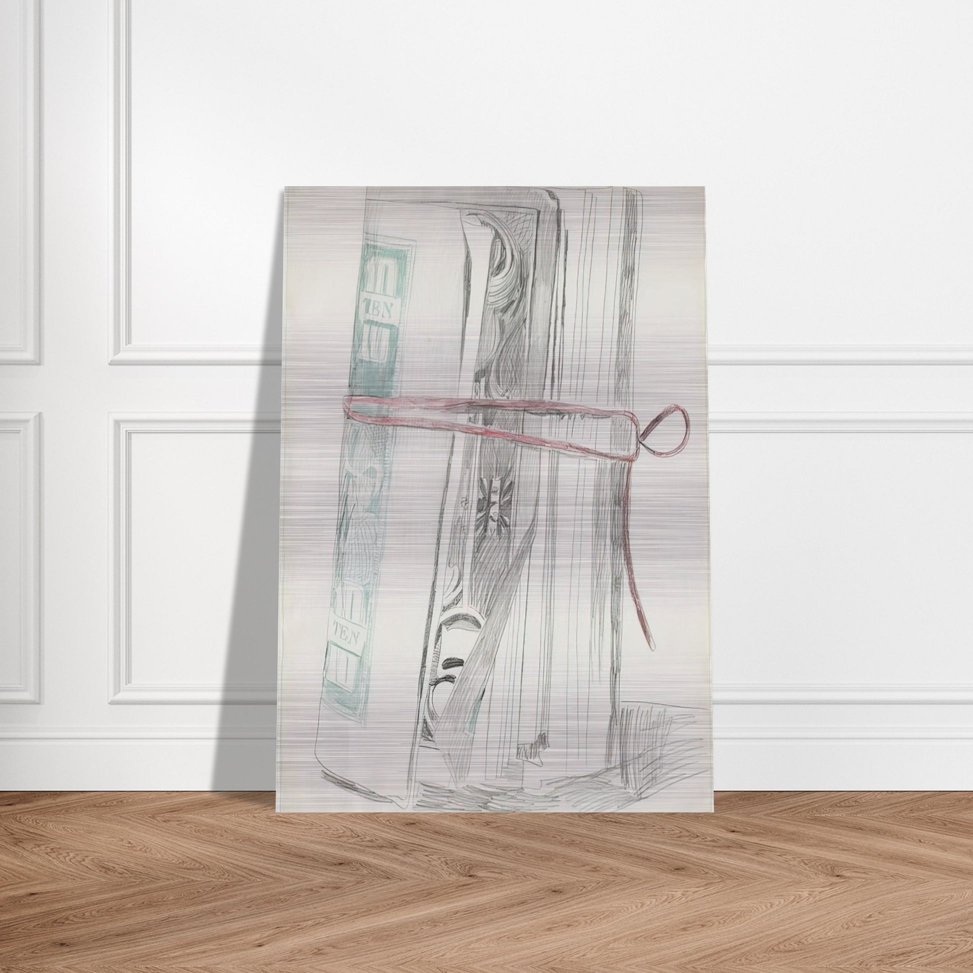 Roll of Bills - Andy Warhol Brushed Aluminum Print - 70x100 cm / 28x40 inches | Andy Warhol Aluminum Print | Andy Warhol Prints