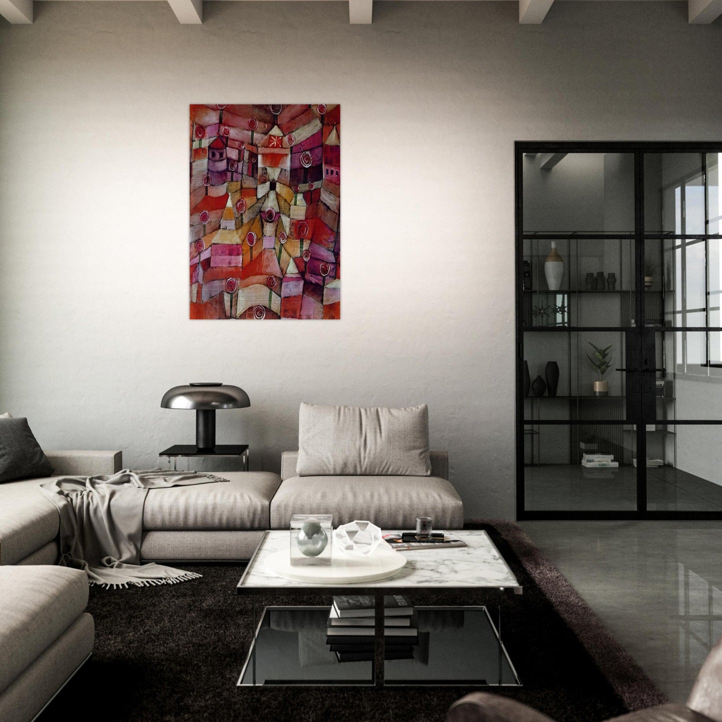 ROSE GARDEN 1920 - Paul Klee Brushed Aluminum Print - 70x100 cm / 28x40 inches | Paul Klee Aluminum Print | Paul Klee Prints