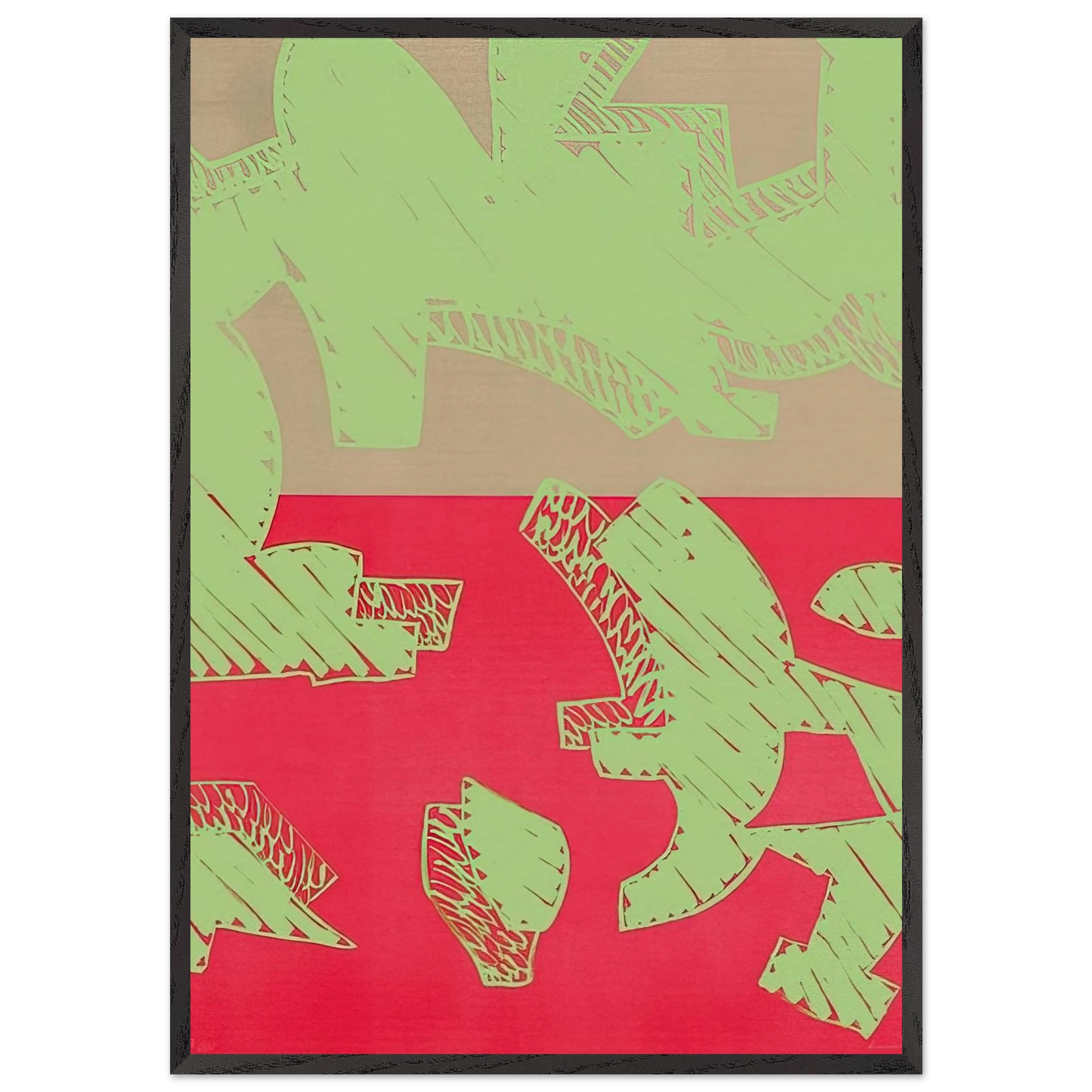 Rosso - 2000 - Carla Accardi 70x100 cm / 28x40 inches Framed Art Print – Black Wooden Frame
