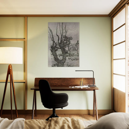 A Bare Treetop in the Garden of the Asylum - Vincent van Gogh Brushed Aluminum Print - 70x100 cm / 28x40 inches | Vincent van Gogh Aluminum Print | Vincent van Gogh Prints