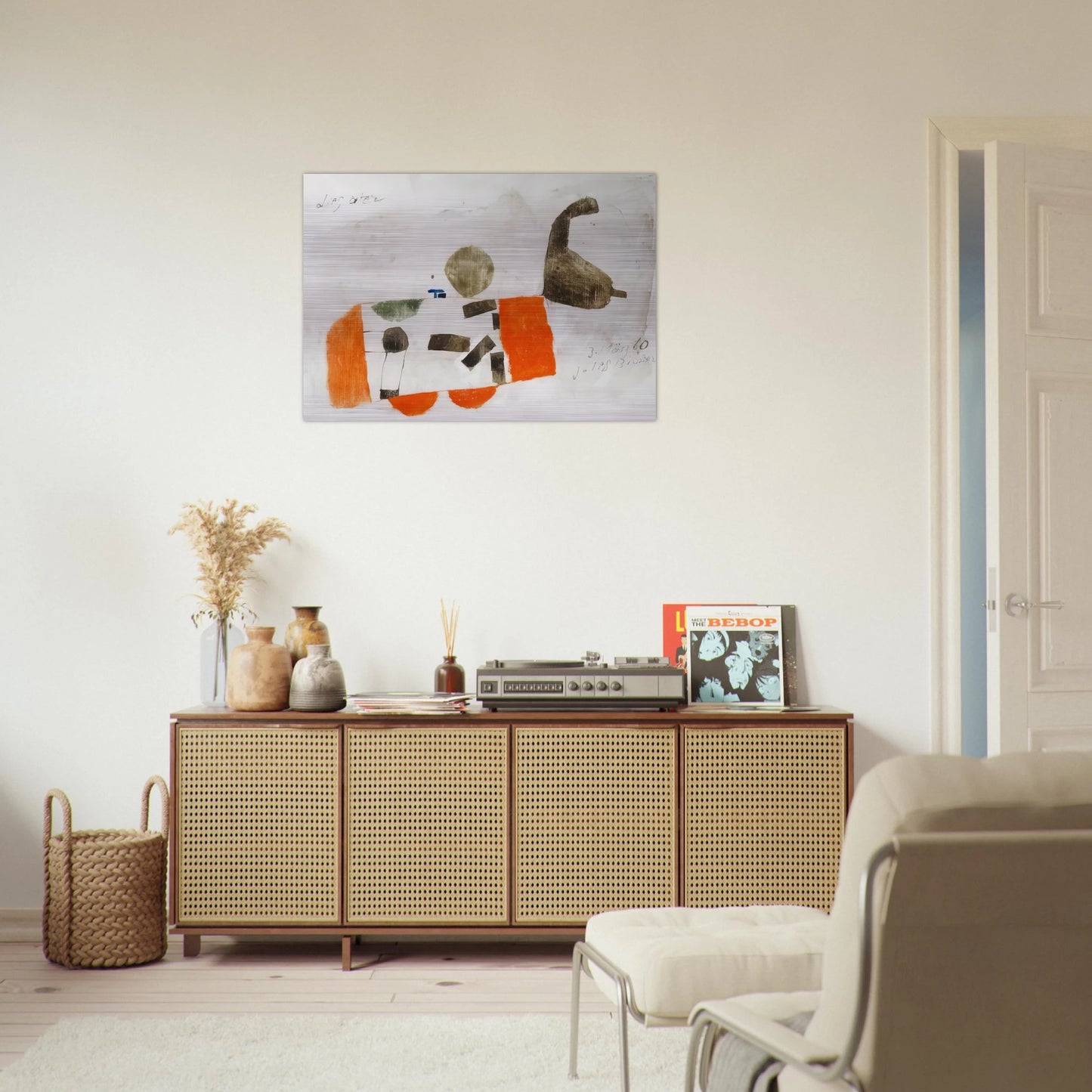 Komposition 3. März 60 - 1960 - Julius Bissier Brushed Aluminum Print - 70x100 cm / 28x40 inches | Julius Bissier Aluminum Print | Julius Bissier Prints