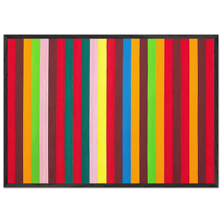Sour Ball Beat - 1964 - Gene Davis 70x100 cm / 28x40 inches Framed Art Print – Black Wooden Frame