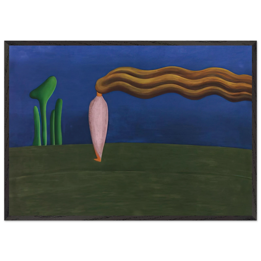 Composition Lonely Figure - Tarsila do Amaral 70x100 cm / 28x40 inches Framed Art Print – Black Wooden Frame