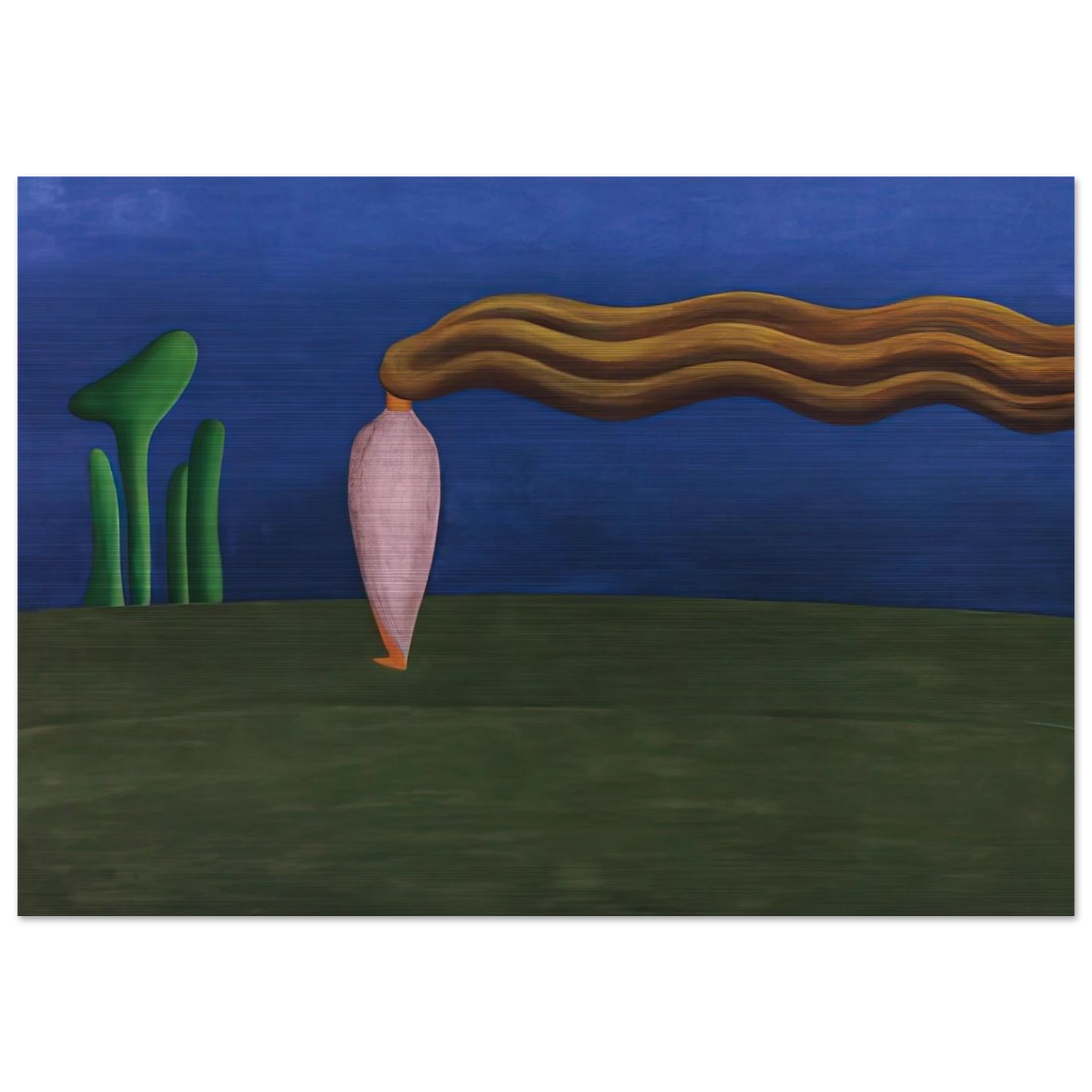 Composition Lonely Figure - Tarsila do Amaral Brushed Aluminum Print - 70x100 cm / 28x40 inches | Tarsila do Amaral Aluminum Print | Tarsila do Amaral Prints
