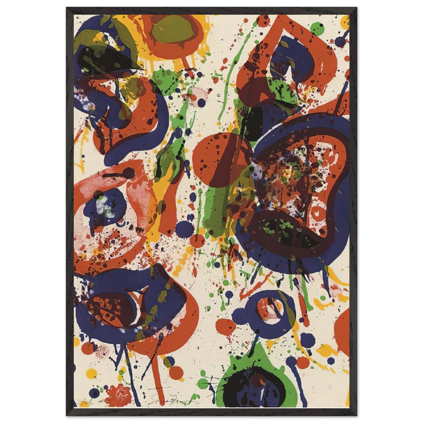 Untitled  from Pasadena Box   Lembark L59  - Sam Francis 70x100 cm / 28x40 inches Framed Art Print – Black Wooden Frame