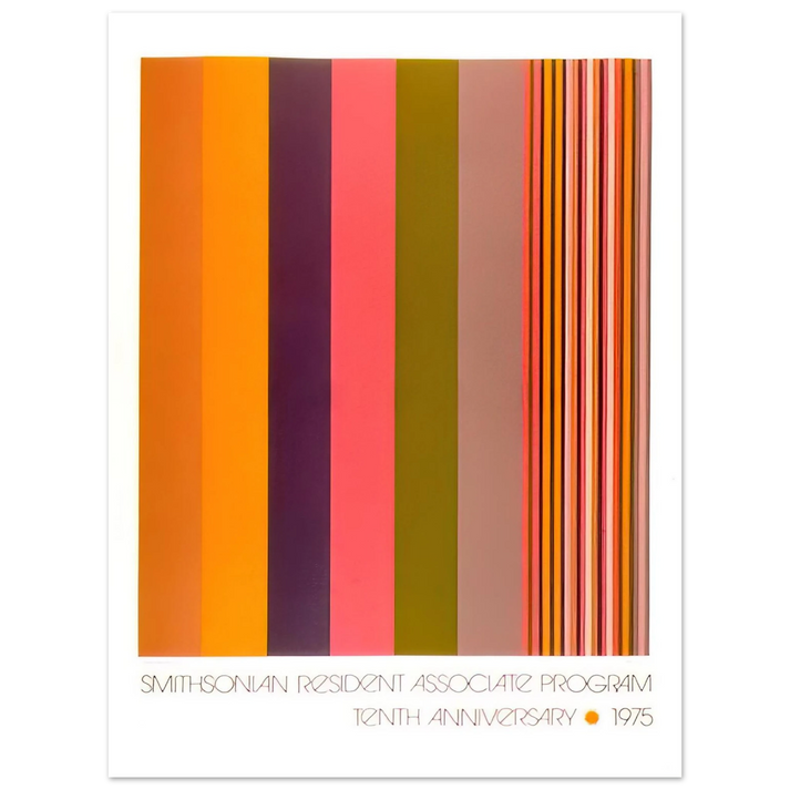 Gene Davis - Smithsonian Resident Associate Program Tenth Anniversary Poster - 1975  75x100 cm / 30x40inches Fine Art Poster