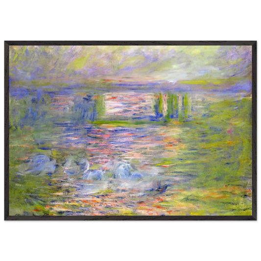 Charing Cross Bridge 2 - claude monet 70x100 cm / 28x40 inches Framed Art Print – Black Wooden Frame