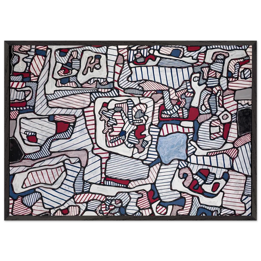 SITE INHABITED BY OBJECTS 1965 - Jean Dubuffet 70x100 cm / 28x40 inches Framed Art Print – Black Wooden Frame