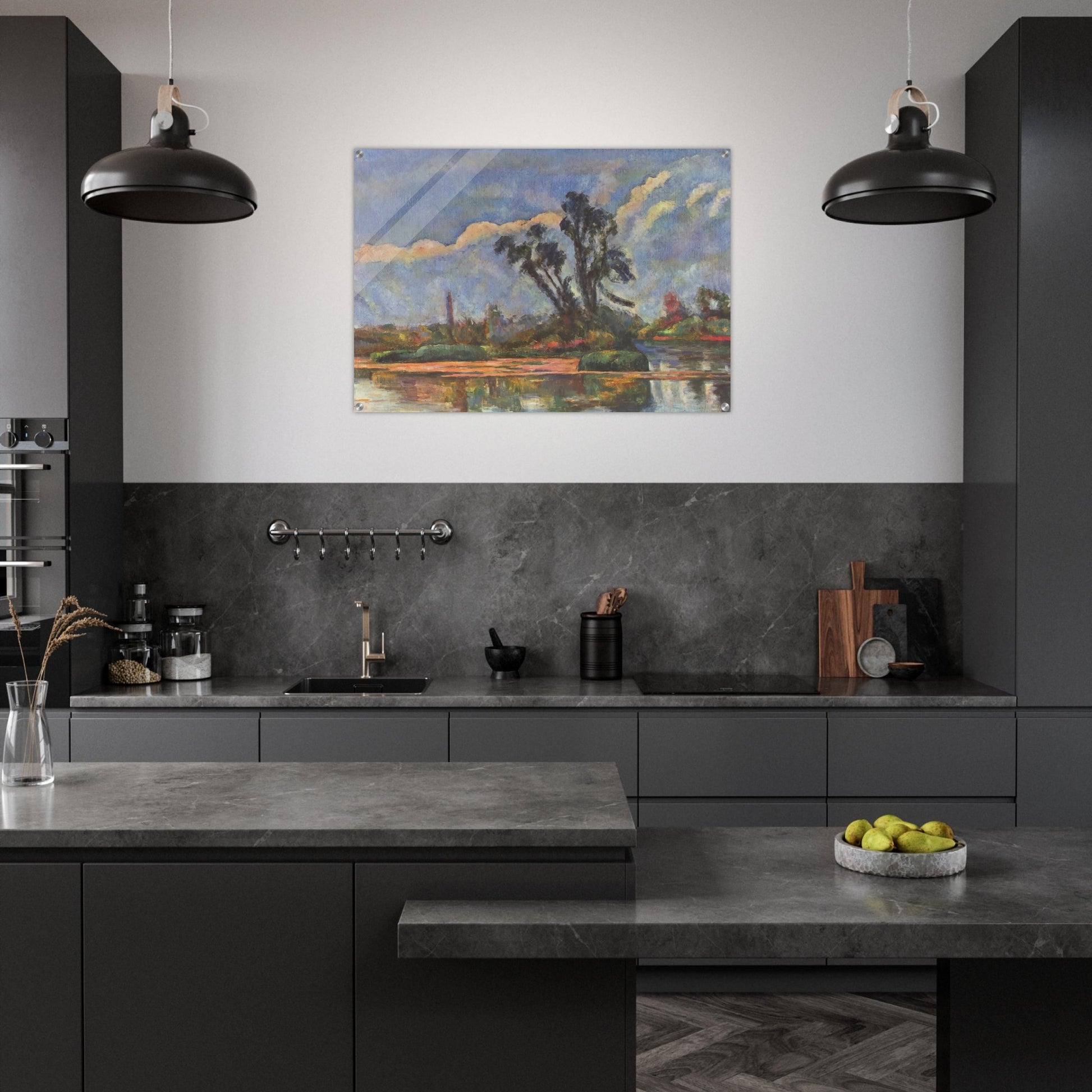 Bank of the Oise - Paul Cézanne Acrylic Print - 70x100 cm / 28x40″ inches