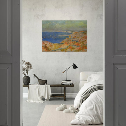 On the Cliff near Dieppe - claude monet Brushed Aluminum Print - 70x100 cm / 28x40 inches | claude monet Aluminum Print | claude monet Prints