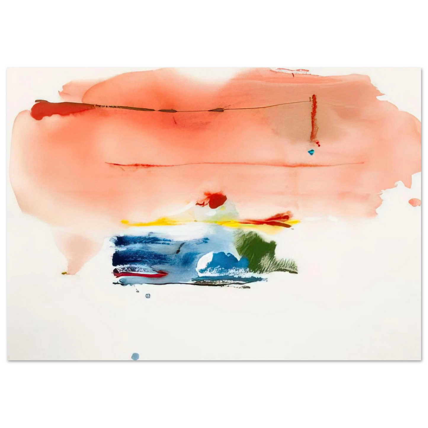 Helen Frankenthaler - Santa Fe II - 1986 Wall art - 27x35 cm / 11x14 inches - Premium Wooden Framed Poster With Fine Art Paper-canvas - Wood frame