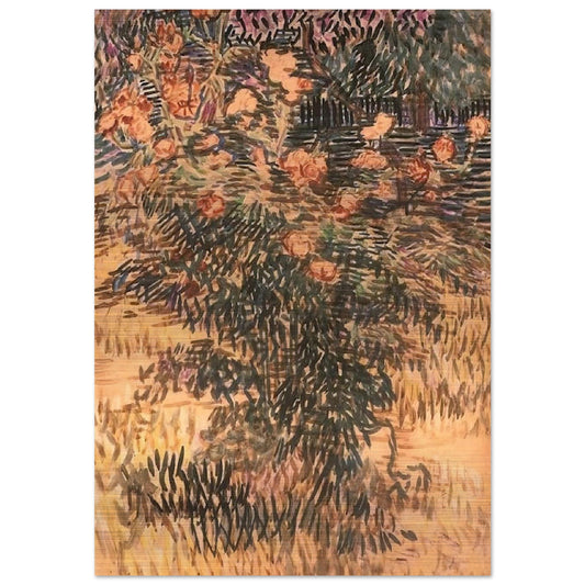Oleanders, the Hospital Garden at Saint-Remy - Vincent van Gogh Brushed Aluminum Print - 70x100 cm / 28x40 inches | Vincent van Gogh Aluminum Print | Vincent van Gogh Prints