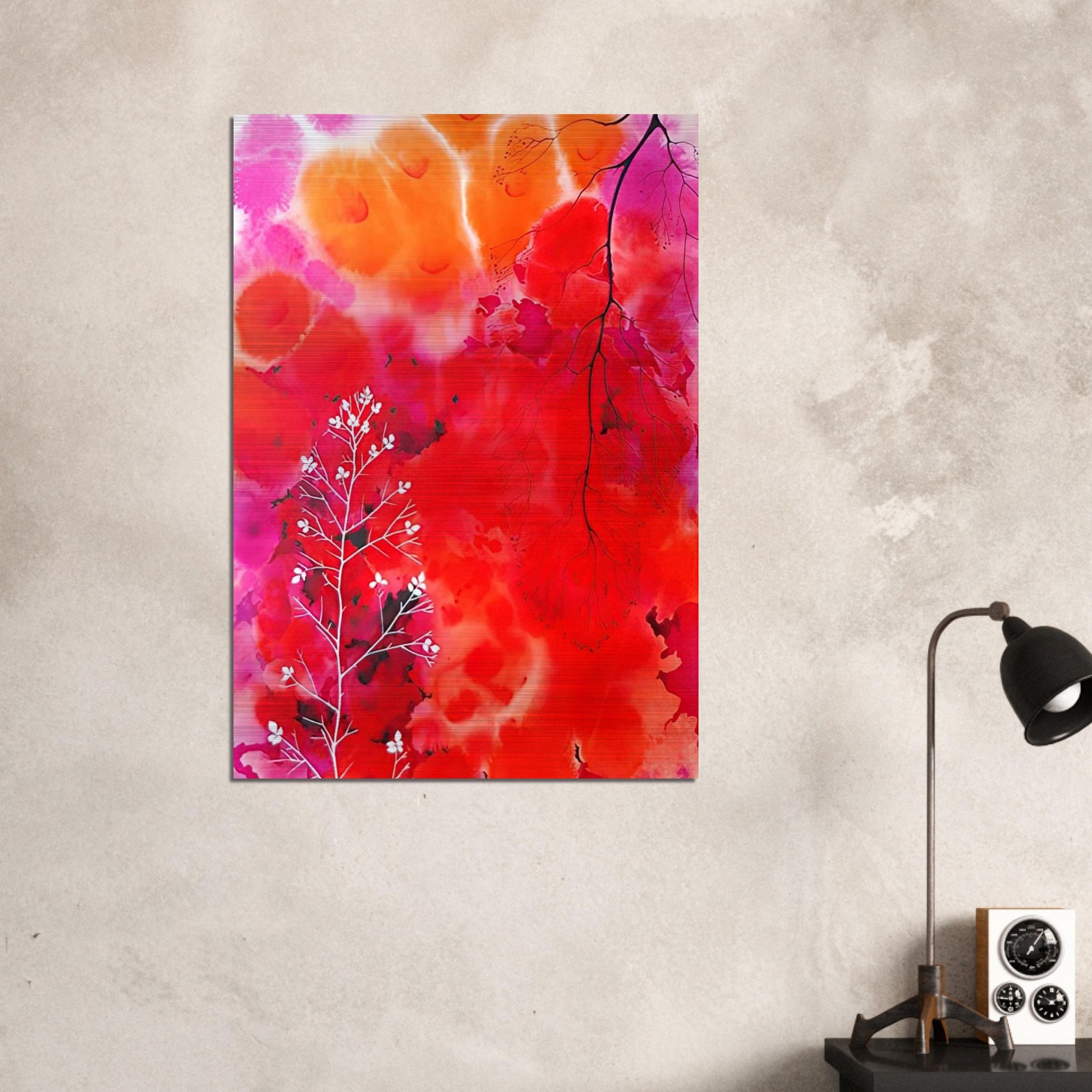 Flower Fantasy - Eyvind Earle Brushed Aluminum Print - 70x100 cm / 28x40 inches | Eyvind Earle Aluminum Print | Eyvind Earle Prints