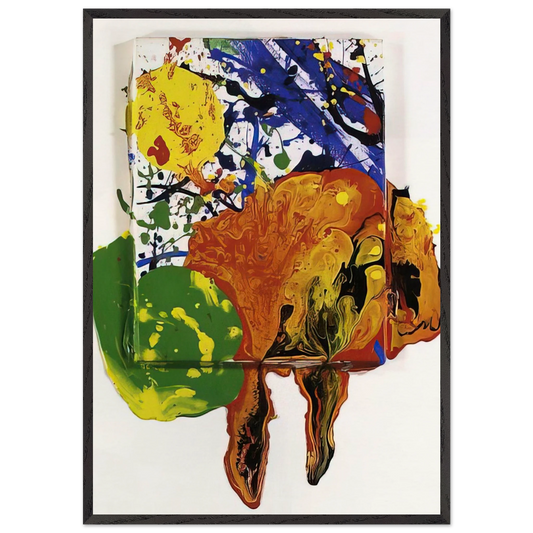 Untitled  SFP89-105  - Sam Francis 70x100 cm / 28x40 inches Framed Art Print – Black Wooden Frame